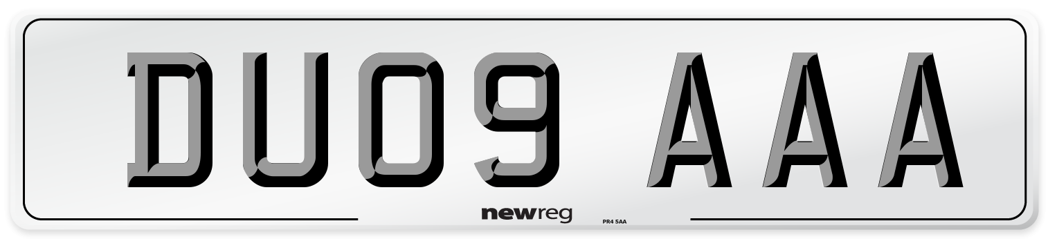 DU09 AAA Number Plate from New Reg